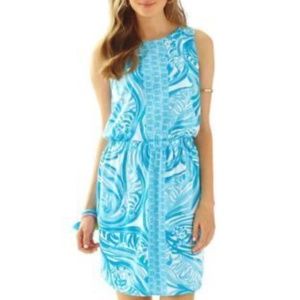 Lilly Pulitzer Blue and White Tiger Dress